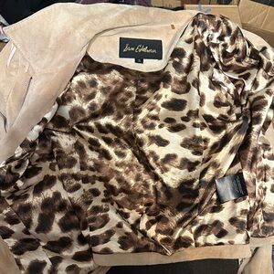 Sam Edelman Tan Jacket with Leopard Print Lining